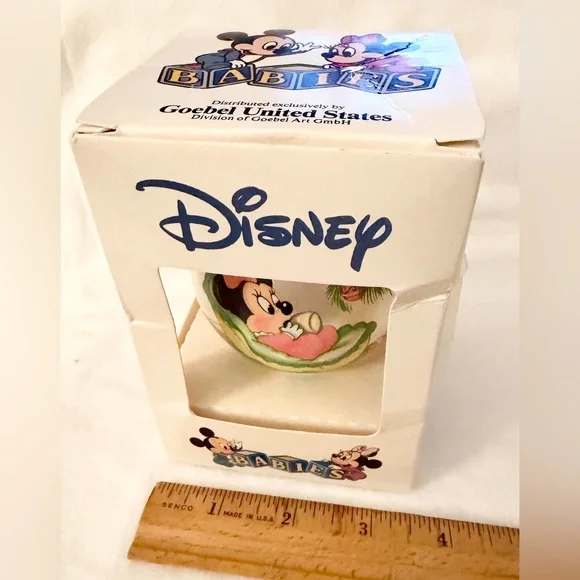 Baby Mickey Minnie Christmas Ornament Vintage 1984 Disney Babies Goebel BOX - Picture 7 of 7